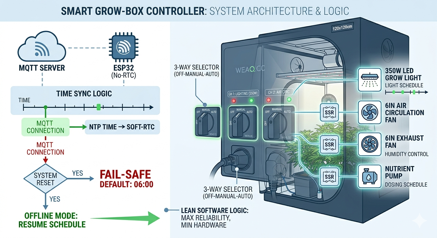 Smart Grow-Box Controller: ระบบคุมตู้ปลูกอัตโนมัติ 4 ช่องสัญญาณ